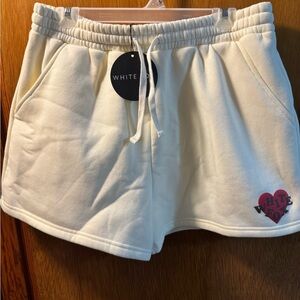 White Fox Boutique Cream Lounge Shorts
